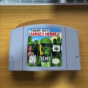 Army Men: Sarge's Heroes - Gray Nintendo 64 N64 Cartridge Authentic and Working